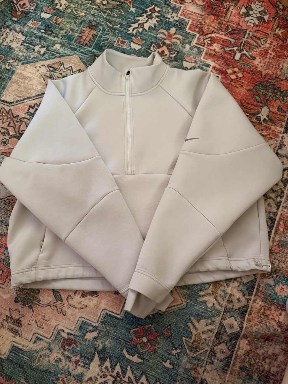 Nike Light Gray Half-Zip Pullover Sweatshirt